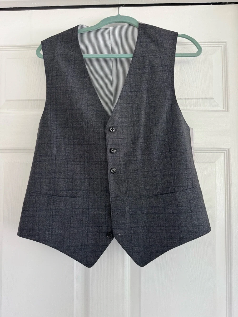 Todd Snyder Mayfair Fit 3 Piece Wool Plaid Suit Gray 42R Made in USA